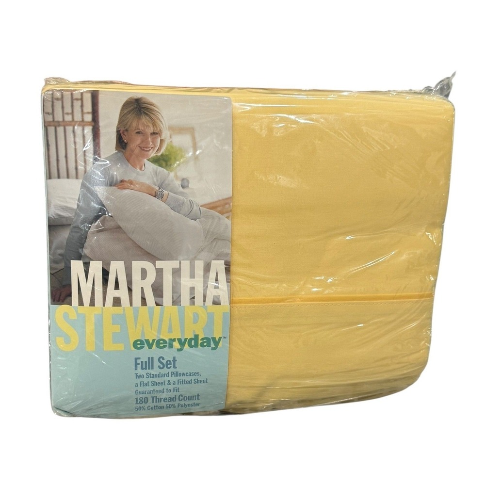 Martha Stewart Everyday Full Sheet Set Butter Yellow 180 Thread Kmart Vintage